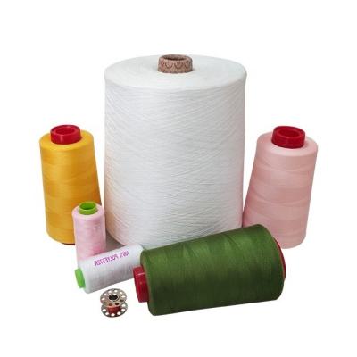 China Anti-bacteria 100% Polyester Ring Spun Thread 40s2 Raw White Sewing Thread for sale