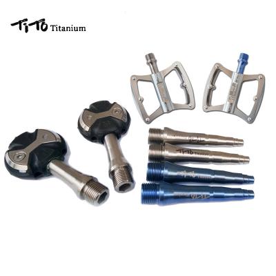 China MTB ET TITO Wholesale High Quality CNC Titanium Alloy MTB and Road Bike Pedal Axle Pedal Axis for sale