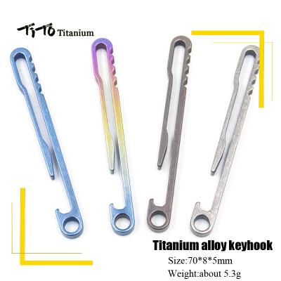 China TITO alloy key chain clip keyhook fashionable titanium multifunctional key ring opener bottle belt riser for outdoor climbing travel for sale