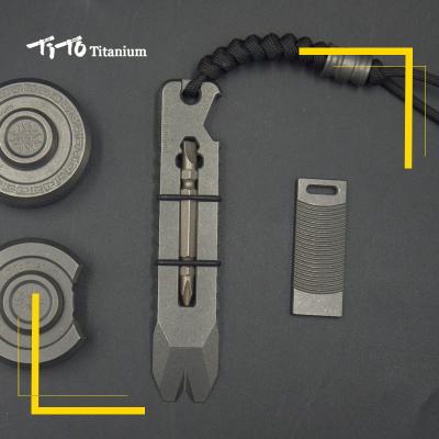 China Multifunctional Alloy Titanium Crowbar TITO EDC Tool Outdoor Screwdriver With Screwdriver Mini Function Roller Crowbar for sale