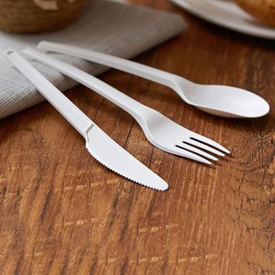 China Restaurant Serving Supplies Eco-Friendly Full Paper Plastic Cutlery Set Spoon Fork Disposable Knife for sale