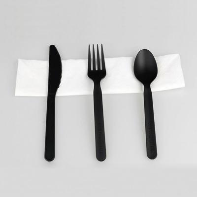 China Stocked Forks Knife PLA Compostable Biodegradable Cutlery Tableware Eco - Friendly Disposable Set for sale