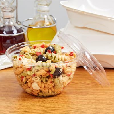 China Disposable Clear Plastic PET Grocery Food Container Salad Bowl Packaging With Lid for sale