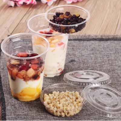 China Eco-Friendly Disposable Yogurt Cup With Transparent Lid PET Plastic Acceptable Logo Plastic Biodegradable Disposable Eco-Friendly Disposable CN; SHG for sale