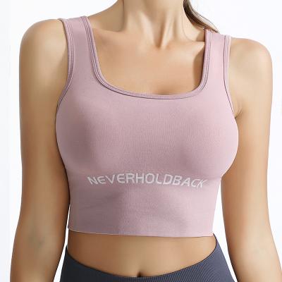 China Integrated Underwear Breathable Shockproof Women's Sports External Wear Gathering Bra Fitness Running Bra Yoga Net Red Vest for sale