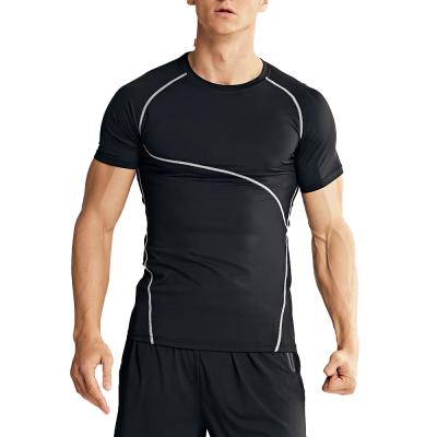 China Fitness Shorts Sleeve T-shirt Outdoor Top Round Neck Men's Yoga Sports Fitness Suit Breathable OEM for sale