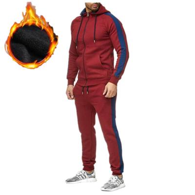 China Breathable Sports Suits Men Plus New Winter Fall Cashmere Mens Patchwork Leisure Suit Sports Sweater Suit Men for sale