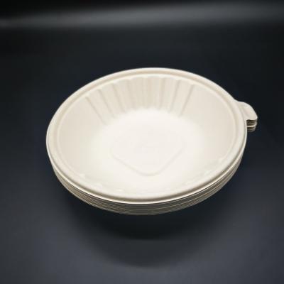 China Hot Selling Waterproof Sugar Cane Bagasse Round Deep Container For Salad for sale