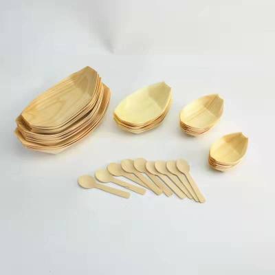 China Renewable Eco Friendly Disposable Bamboo Wooden Boats for Takoyaki for sale