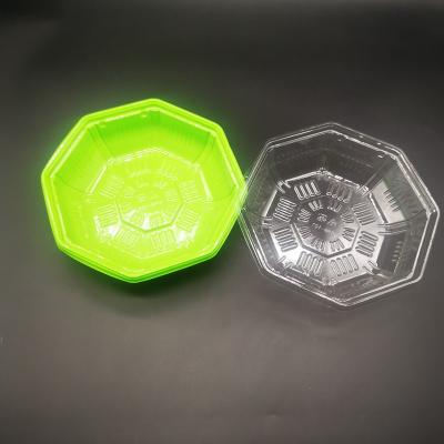 China Disposable Factory Direct Plastic Octagonal Green And Transparent Nuts Container Snack Container for sale