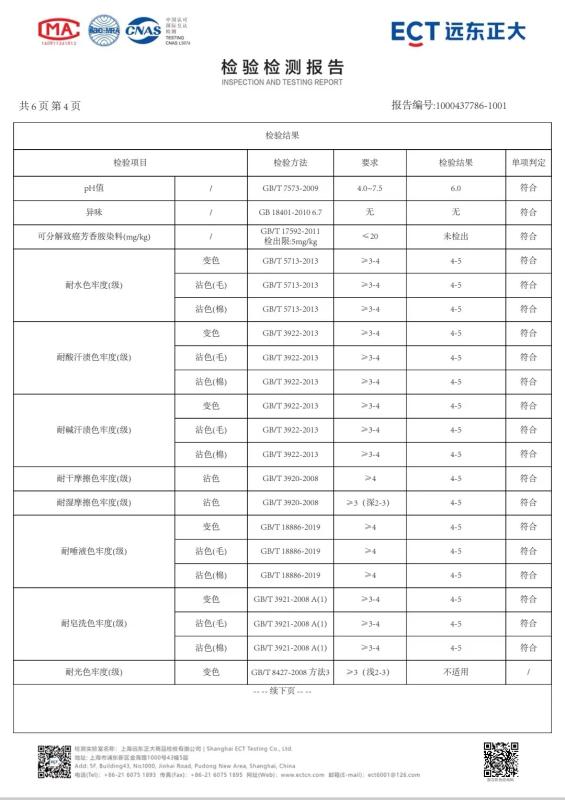 INSPECTION AND TESTING REPORT - Guangzhou Lanshang Textile Co., Ltd.