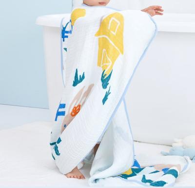 China Safe Eco Friendly Cotton Bubble Gauze Fabric 4 Layer Cotton Swaddle Cloth for sale