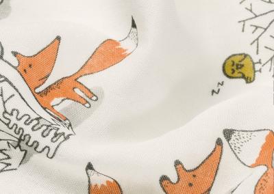 China El verano enrarece la muselina Gauze Fabric diseño precioso de la imagen del Fox de 53 pulgadas en venta