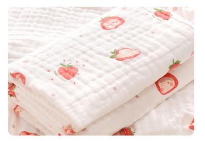 China Modelo tejido estático anti de Gauze Fabric Strawberry And Flower de 6 capas en venta