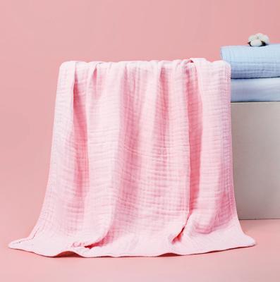 China Toallas de baño recién nacidas amarillas rosadas de múltiples capas del bebé de Gauze Fabric 165GSM en venta