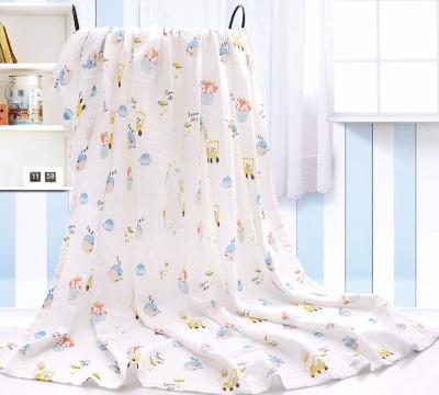 China Lovely Dinosaur Printing Muslin Gauze Fabric 110gsm Good Water Absorption for sale