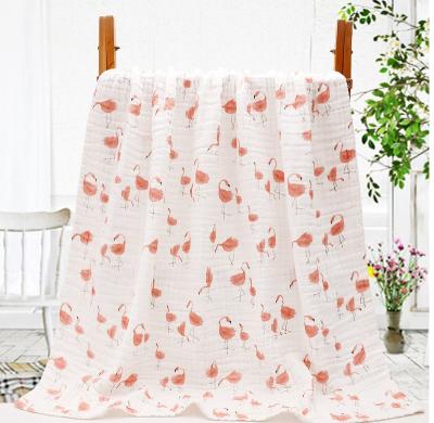 China Plants Flower Pattern 40S Cotton 6 Layer Gauze Fabric High Hygroscopicity for sale