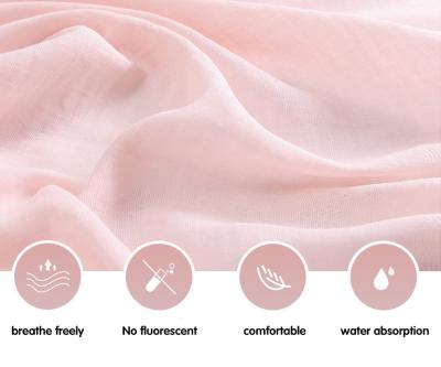 China Pink Cotton Gauze Fabric 110X100 Density for sale