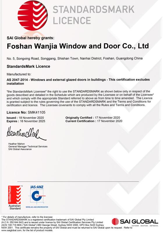 AS2047 - Foshan Wanjia Window And Door Co., Ltd.