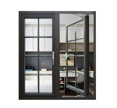 China Folding Screen WANJIA Customized Modern Design Aluminum Glass Casement Window for sale