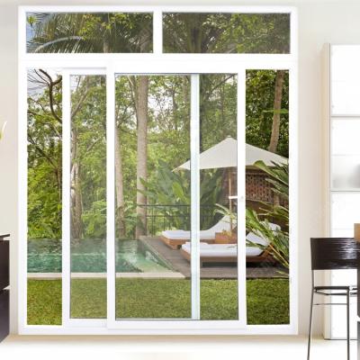 China waterproof & Healthy Insulation& upvc / pvc energy saving plastic interior sliding glass door for sale