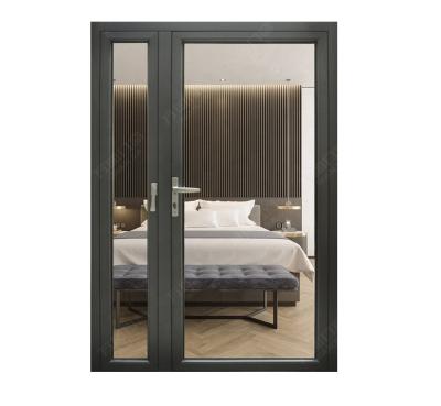 China waterproof & Healthy Insulation& WANJIA Energy Saving Customized Soundproof Aluminum Glass Swing Door for sale