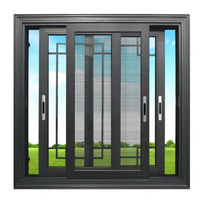 China Folding Fly Screen Aluminum Thermal Break Double Window Sliding Glass Steel Mosquito Manufacture for sale