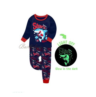 China Barbieliya shart cartoon breathable boy designs kids pajamas glow in the dark kids pajamas for sale