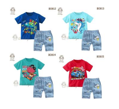 China Barbieliya Boy Casual 2 Piece Top And Pant Kids Denim Set for sale