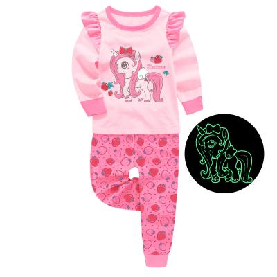 China Breathable Girl Pajamas , Boy Pajamas Glow In The Dark Unicorn Kids Pajamas for sale