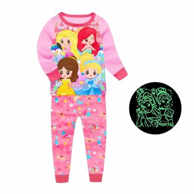 China New Princess Breathable Pajamas Girl Guangzhou Factory Design Kids Sleepwear Children Pajamas Set for sale