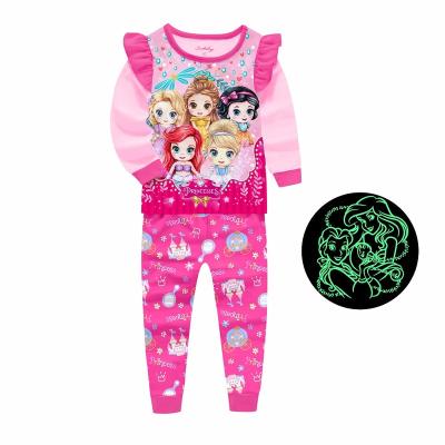 China Beautiful Breathable Barbieliya Princess Girl Sleepwear Glow In The Dark Girls Pajamas for sale