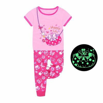 China Barbieliya Short Sleeves Girl Sleepwear Breathable Glow In The Dark Girls Pajamas for sale