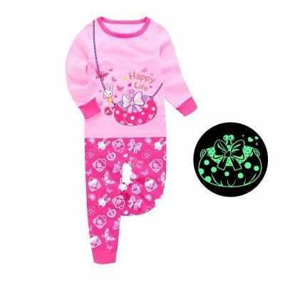 China Beautiful Breathable Barbieliya Girl Sleepwear Pink Glow In The Dark Girls Pajamas for sale