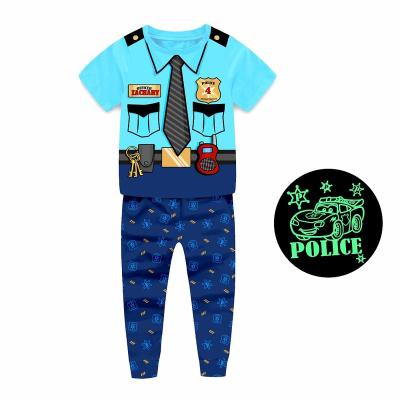 China New desig breathable boy homewear top and pants cute animal kids sleepwear glow in dark for sale