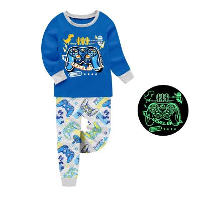 China 100% Cotton Barbieliya Boy Shorts Sleeves Cute Design Kids Pajamas Glow In The Dark for sale