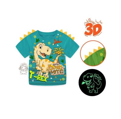 China Glow in the Dark New Barbieliya Design Boy's 3D Dinosaur Glow in the Dark T-Shirt for sale