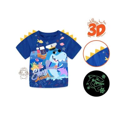 China Glow in the Dark 3D Boy Shark Animal Barbieliya T-Shirt Glow in the Dark Tracksuit for sale