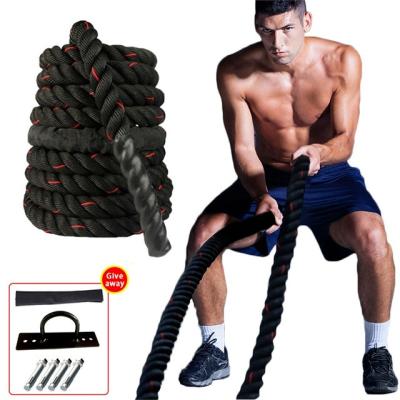 China Wholesale Full Body Fitness Exercise Workout Ropes Customize Weighted Jump Rope Strength Training Heavy Duty Battle Rope Fitness Home Gym Equipment for sale