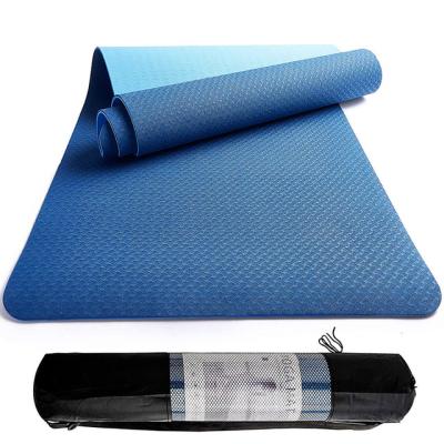 China Custom Waterproof And Anti-Slip Print Tape Yoga Mat For Beginner 6mm Double Layer Non-Slip Sports Exercise Protective Gym Fitness Gymnastics Pilates Mats Home for sale