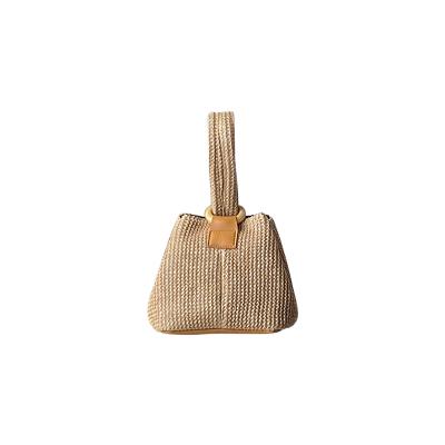 China 2022 Newest Factory Hot-Wholesale Anti-theft Straw Bag Large Capacity Beach Woven Bucket Shaped Ladies Cheap New for sale