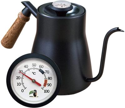 China 850ml Viable Pour Over Coffee Kettle - Black Coffee Kettle With Thermometer Stainless Steel Coffee Maker Premium Teapot for sale