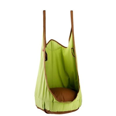 China Bring Happiness Fabric Canvas Hammock Rocking Chair Kids Hanging Frog Bird Nest Bag Swing Chair Seat Green Kids Indoor Rope Swing for sale