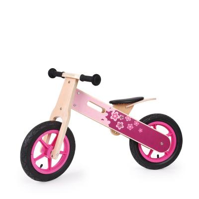 China Ride Toys Quality Air Tire Wooden Balance Bike For Flower Kids Wooden Walking Running Roses For Outdoor Play for sale