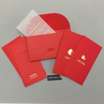 China Custom Viable Gold Foil Debossed Embossed Printing Thank You Recycle Business Invitation Greeting Name Paper Card Transparent Packaging for sale