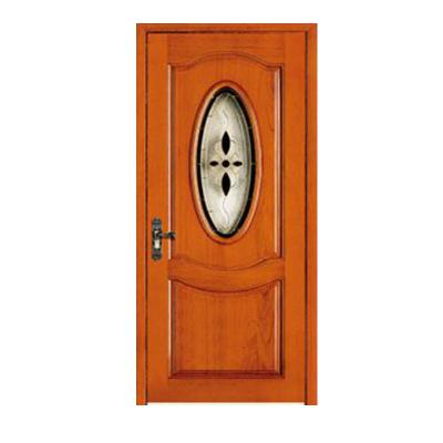 China Modern Fancy Fiberglass Wood Glass Door Design Solid Wood Interior Door for sale