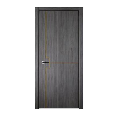 China Waterproof + Cheap Decoritive Aluminum Wood Plastic Composite Wood Color Black Color Sound Insulation Price Wpc Interior Door for sale