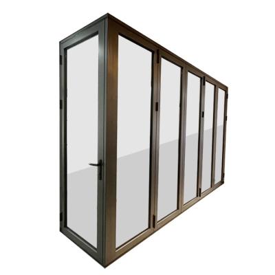 China Modern Modern Design 90 Degree Interior Sliding Villa Balcony Balcony Aluminum Folding Glass Door for sale