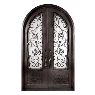 China Anti-thief/heat preserved system arch door design wrought iron main entrance door antique design/security/fire system with position light for sale