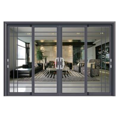 China Facotry Prices Sound Insulation Double Sliding Glass Door Aluminum Design Frame Tempered Glass Heat Proof Balcony Door Design for sale